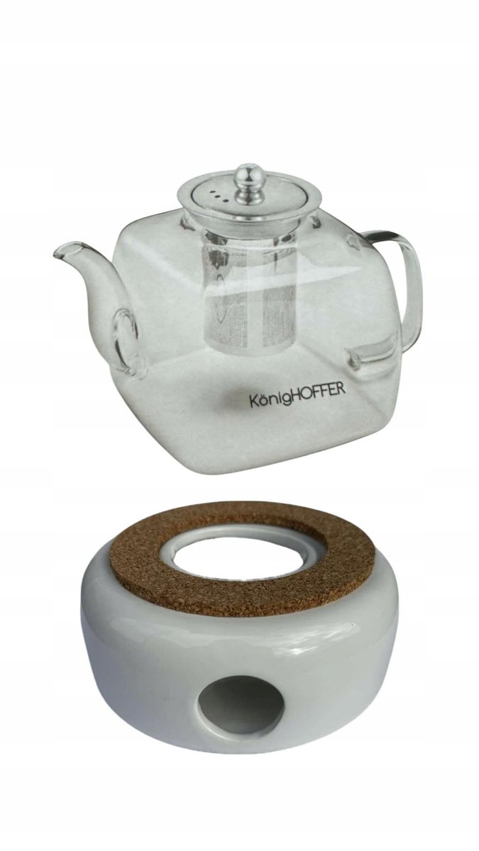 Glazen Theepot met Warmer - 1.2L - Hittebestendig