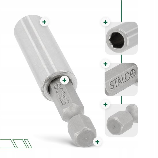 STALCO Magnetische bithouder 1/4" 60mm PREMIUM — afbeelding 3