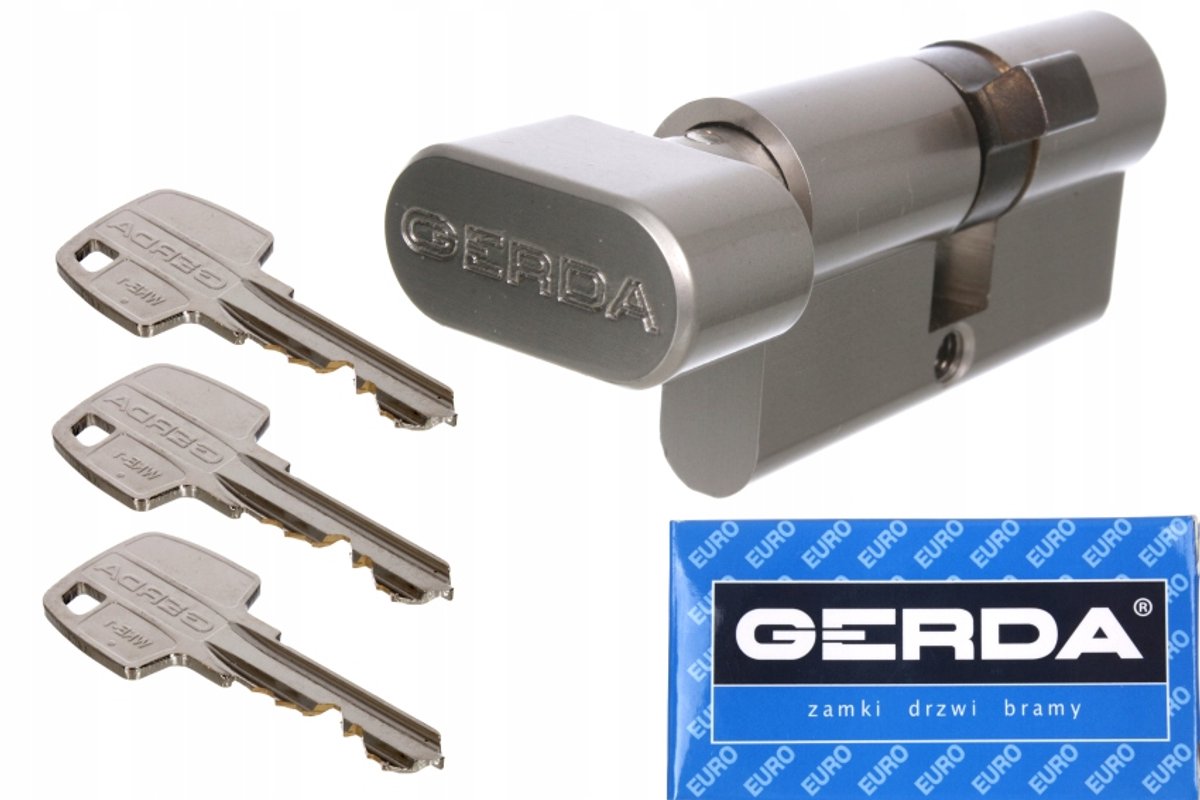 Gerda Cilinderslot met Knop 30/50mm Nikkel - 3 Sleutels