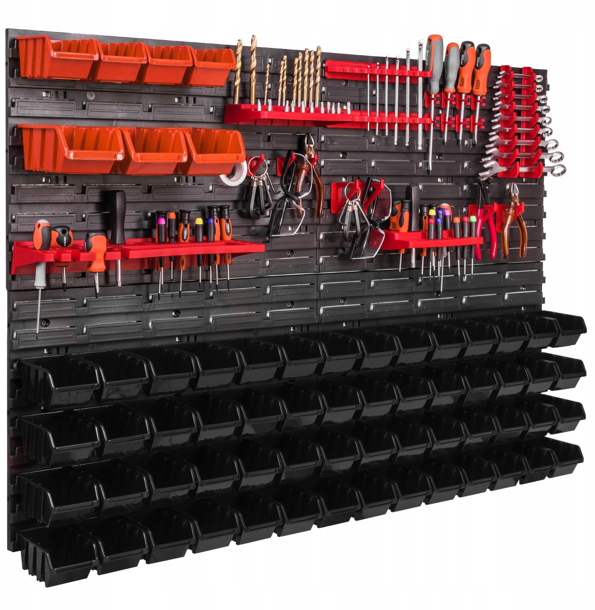 Gereedschapswand 115x78cm met 63 Bakjes - Werkplaats Organizer