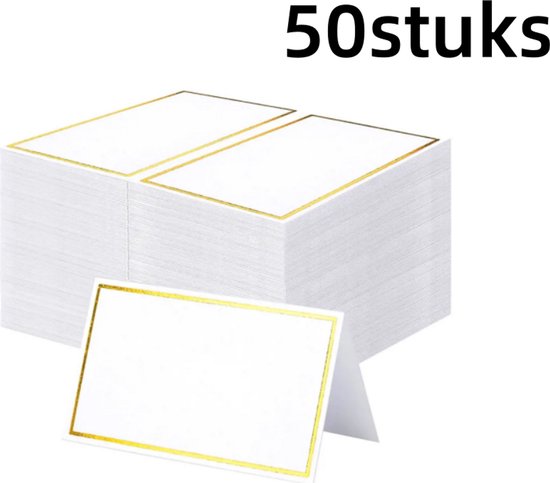 50 x Naamkaartjes Tafel Wit - Plaatskaartjes - Naamkaart- voor Kerstmis 、 verjaardag、 festival、 feest Tafelschikking（8.4x10CM）