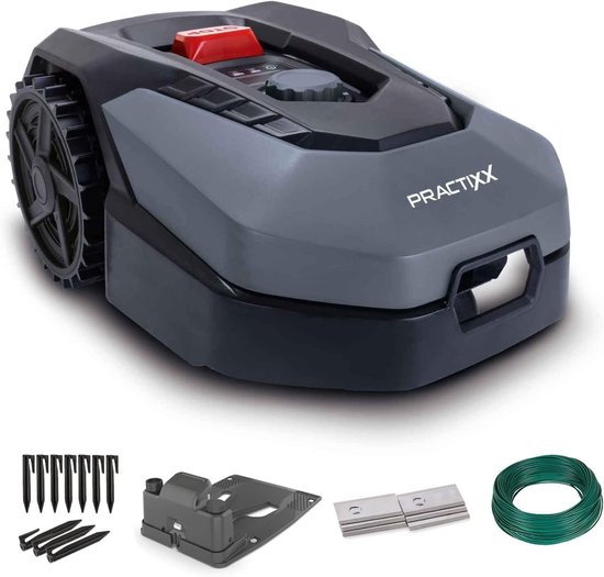 Practixx Robot Maaier PX‑RRM‑600Wi - Automatische Grasmaaier tot 600 m² - 18 cm Snijbreedte - 20‑60 mm Maaihoogte - Regen­sensor - Edge‑maai‑functie - App‑besturing - 35 % Hellingshoek - 13,94 kg Indsutrialhome — afbeelding 3