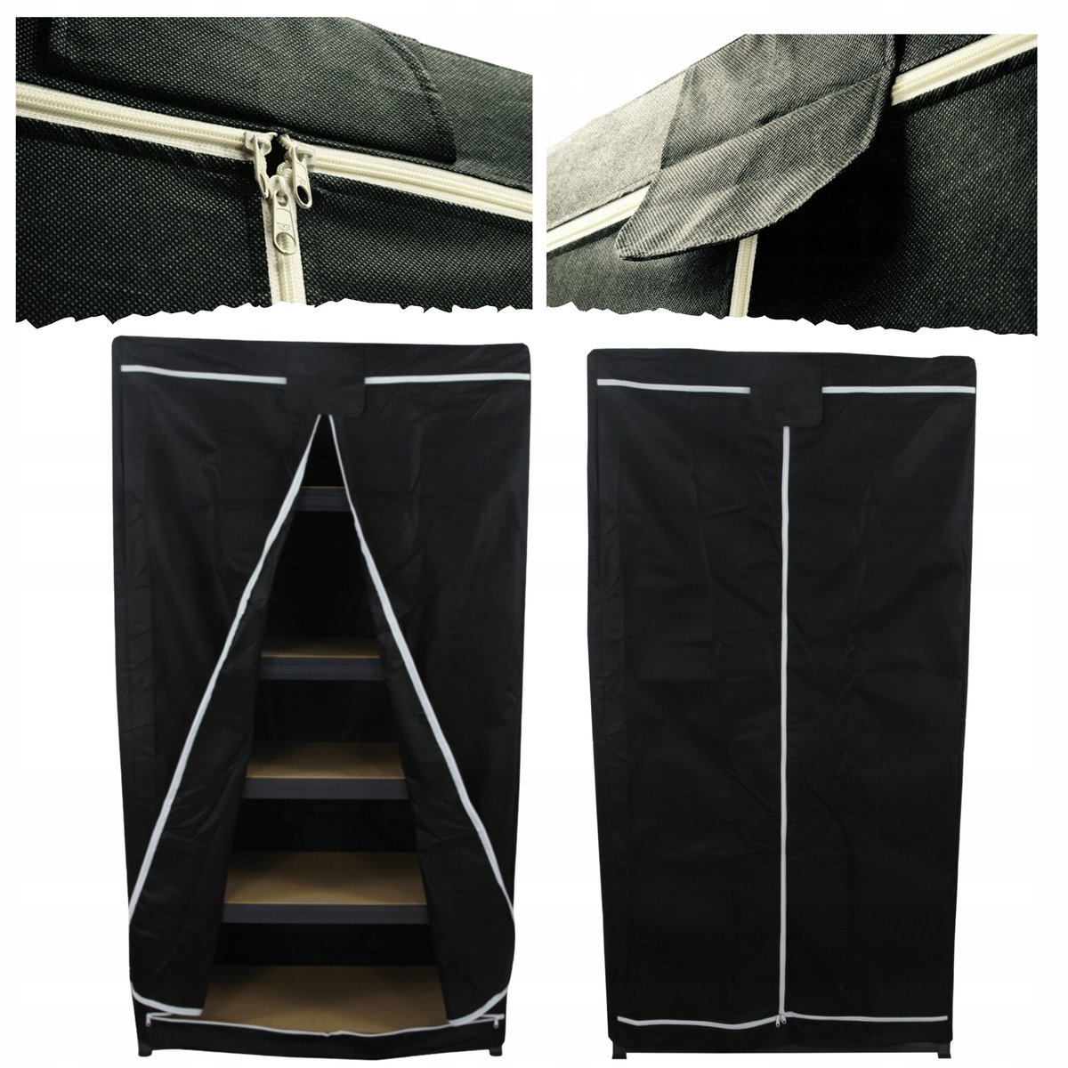 Zwarte Beschermhoes voor Rek 270x180x50cm - Duurzaam en Ademend