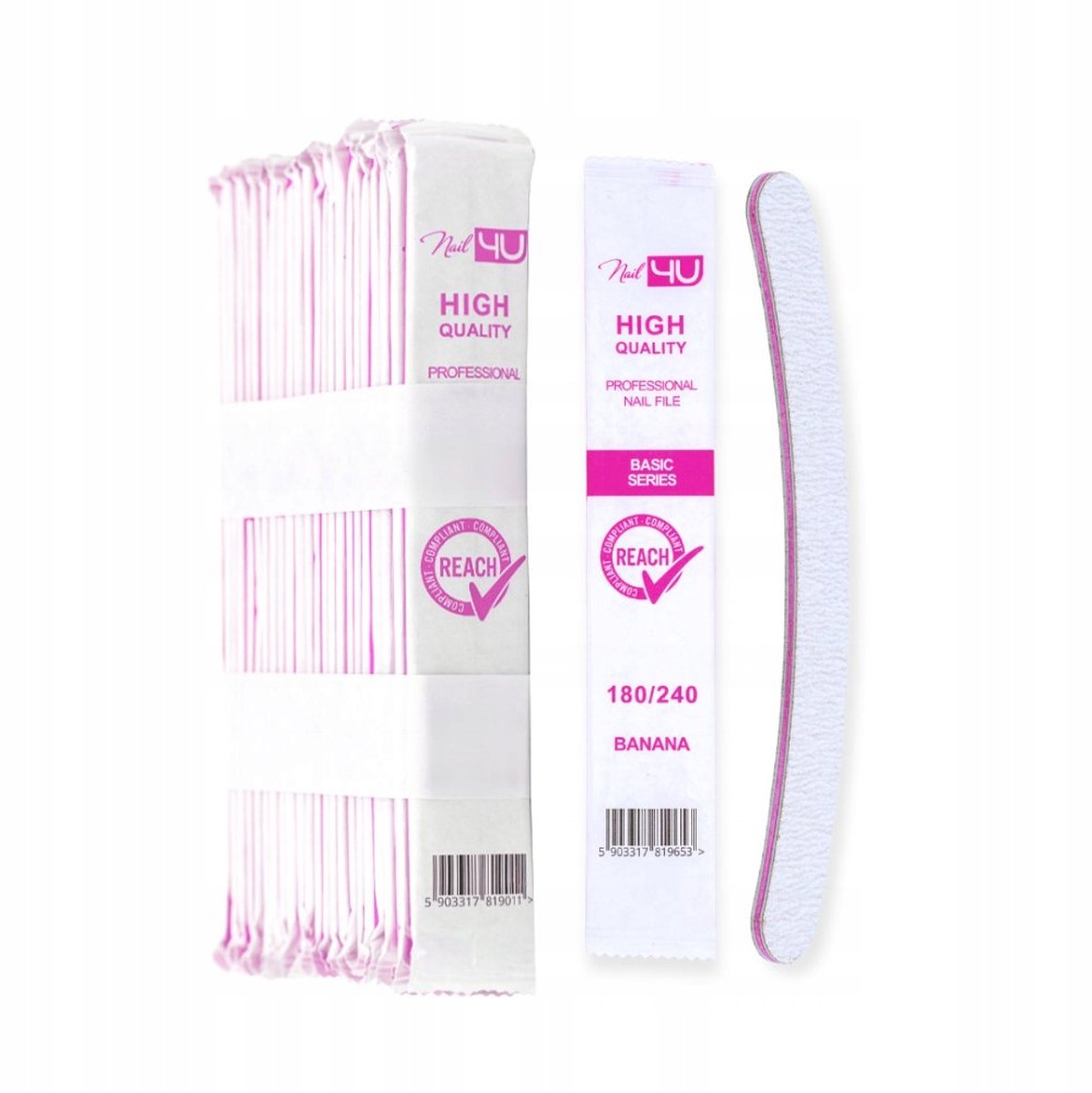 Nail4U Basic Banaanvijlen 180/240 - 25 stuks