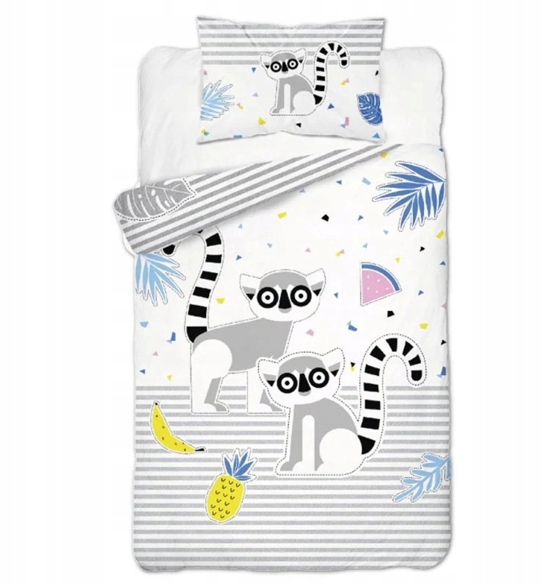 Kinderbeddengoed 100x135cm Katoen - Lemuren & Aapjes