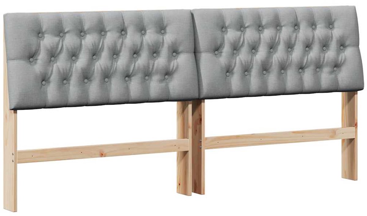 vidaXL Gestoffeerd - hoofdbord - Lichtgrijs - 180 - cm - Massief - grenenhout