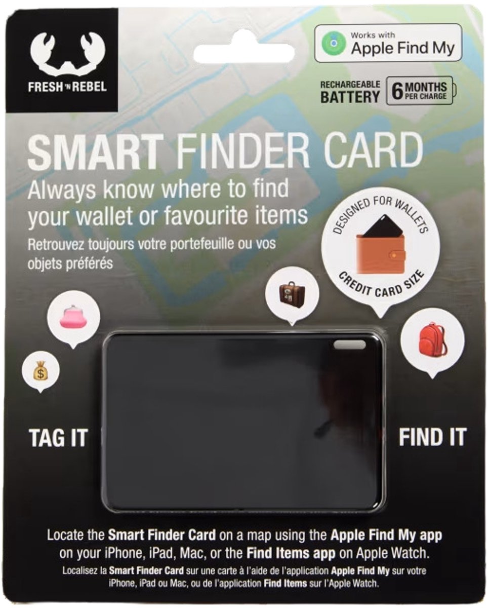 Fresh ‘n Rebel - Smart Finder Card werkt met Apple zoek mijn app (Zwart)