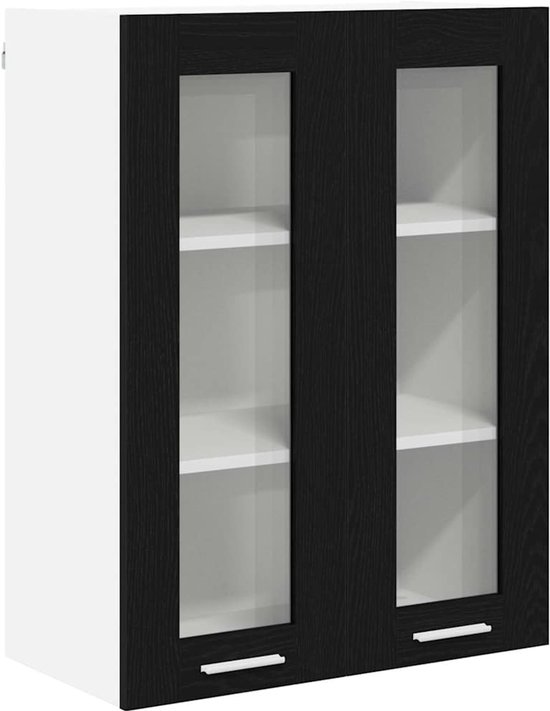 Hangkast Riga 30x29,5x60 cm bewerkt hout zwart | -nl