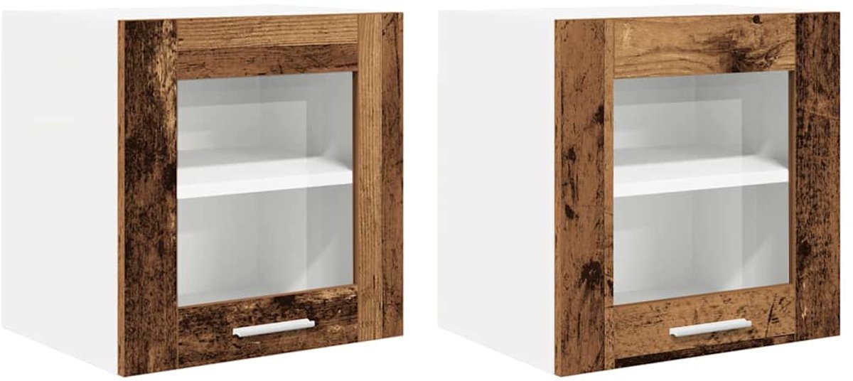 vidaXL Hangkast - 2 - st - Oud - hout - 40 - x - 31 - x - 40 - cm - Bewerkt - hout Oud hout