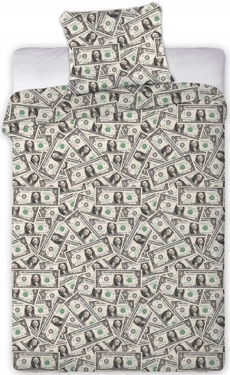 Dekbedovertrek Dollar Bankbiljetten Katoen 160x200 cm