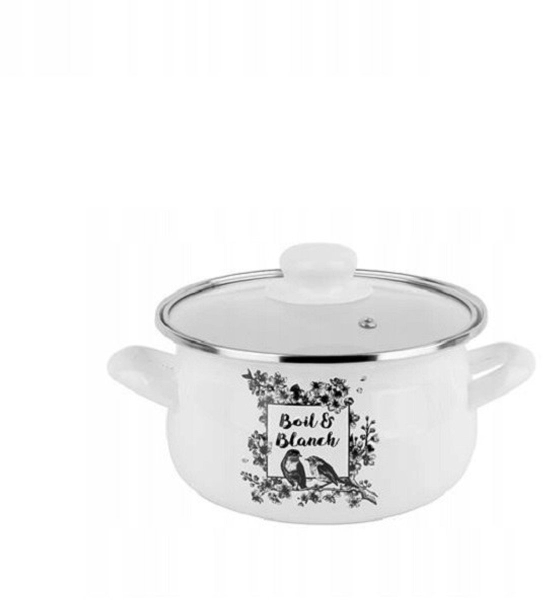 Tadar Emaille Pan Kook&Blanch 22cm 4,9L - Wit/Zwart