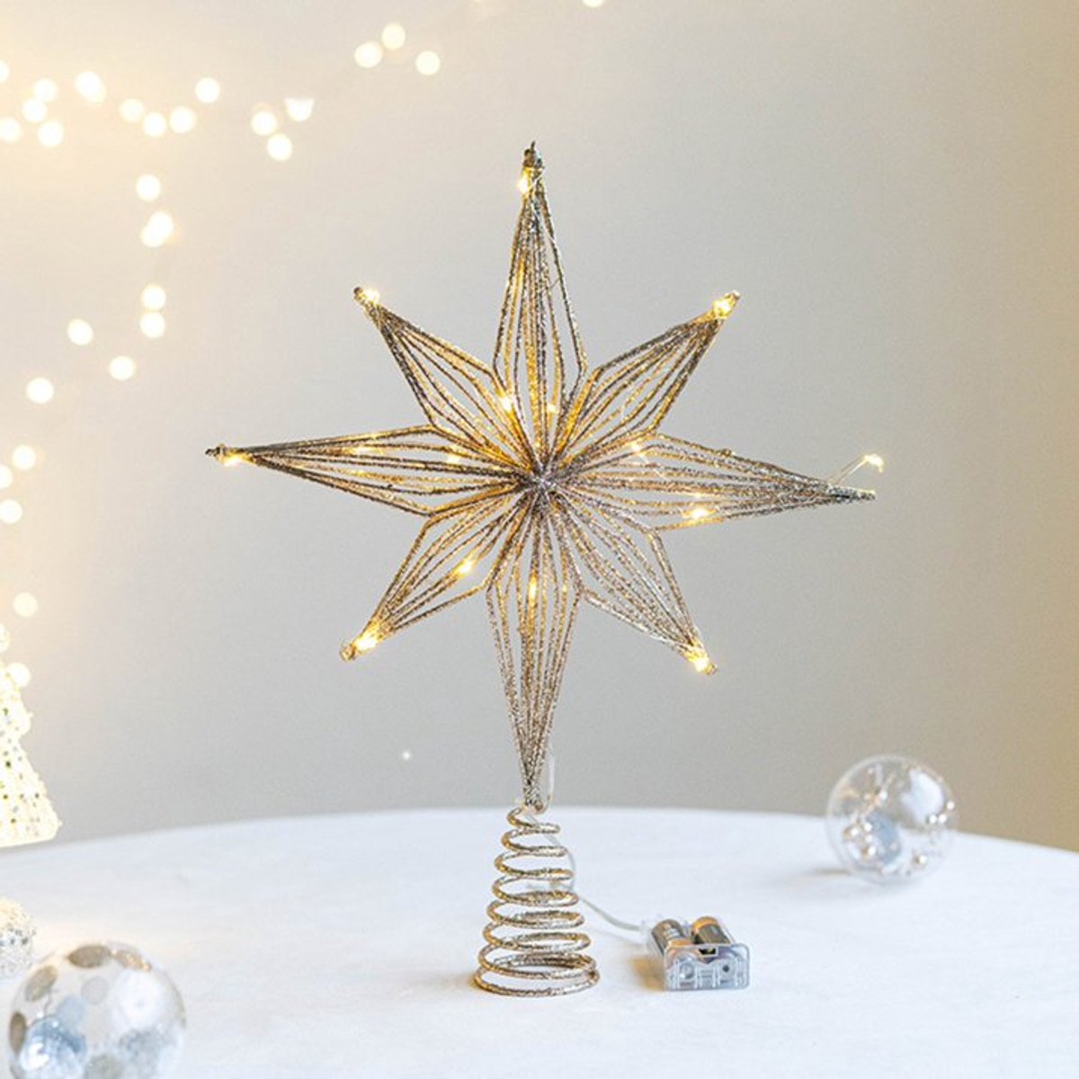 Verlichte Kerstboom Piek - kerstboomversiering - kerstboom versiering - LED Ster Decoratie Voor Festival Boom Top Met Lichtjes – foto 4