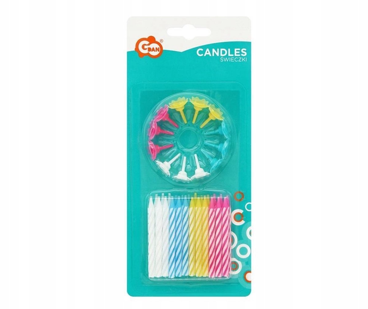 Verjaardag Kaarsen Spiraal 4 Kleuren 6cm 24 Stuks