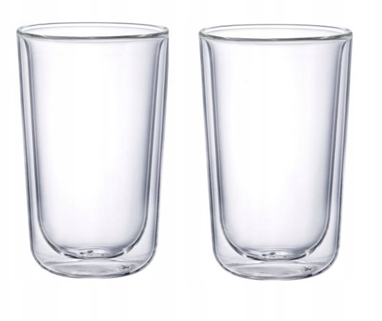 LANSKYLAN Kerstmok, glas, kerstkopjes, set van 2, dubbelwandig