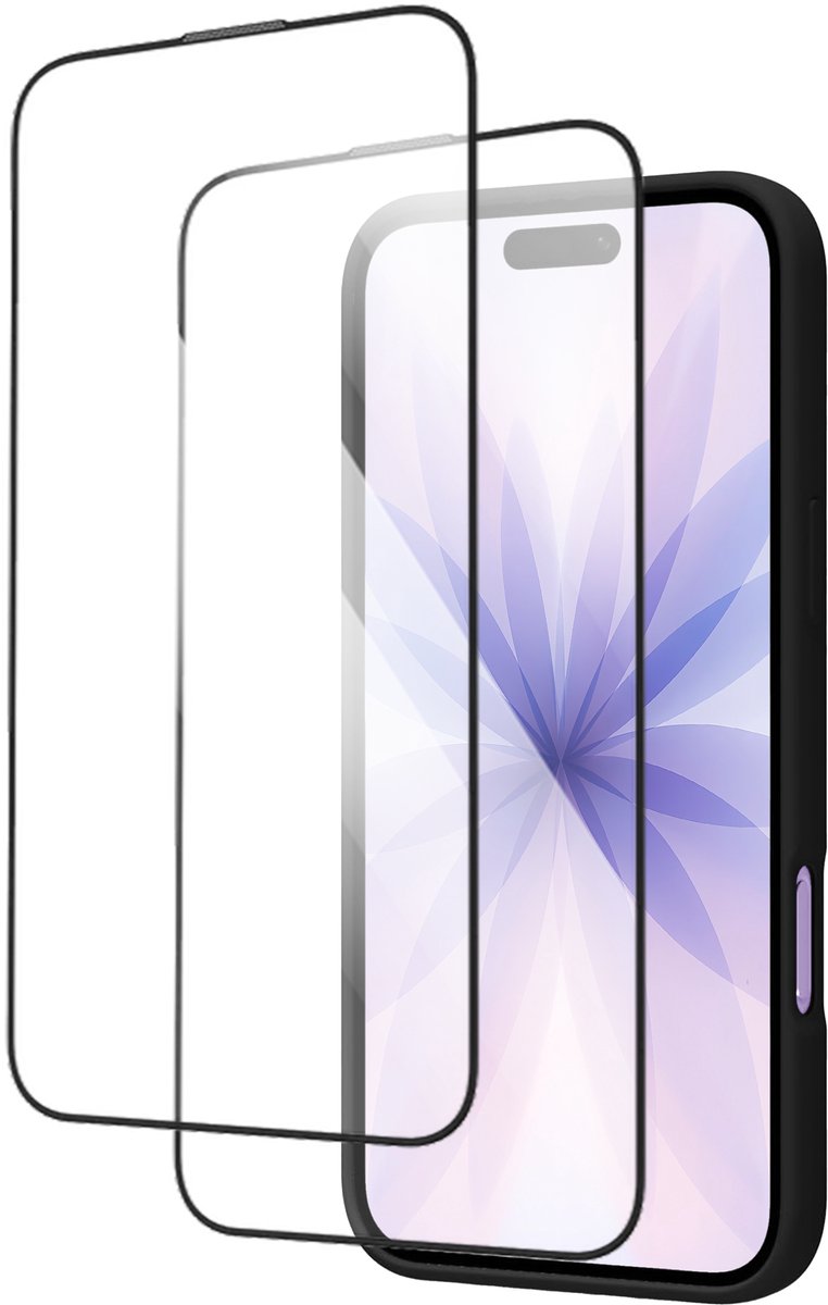Beschermbundel geschikt voor iPhone 17 - Hoesje met Screenprotectors - Zwart