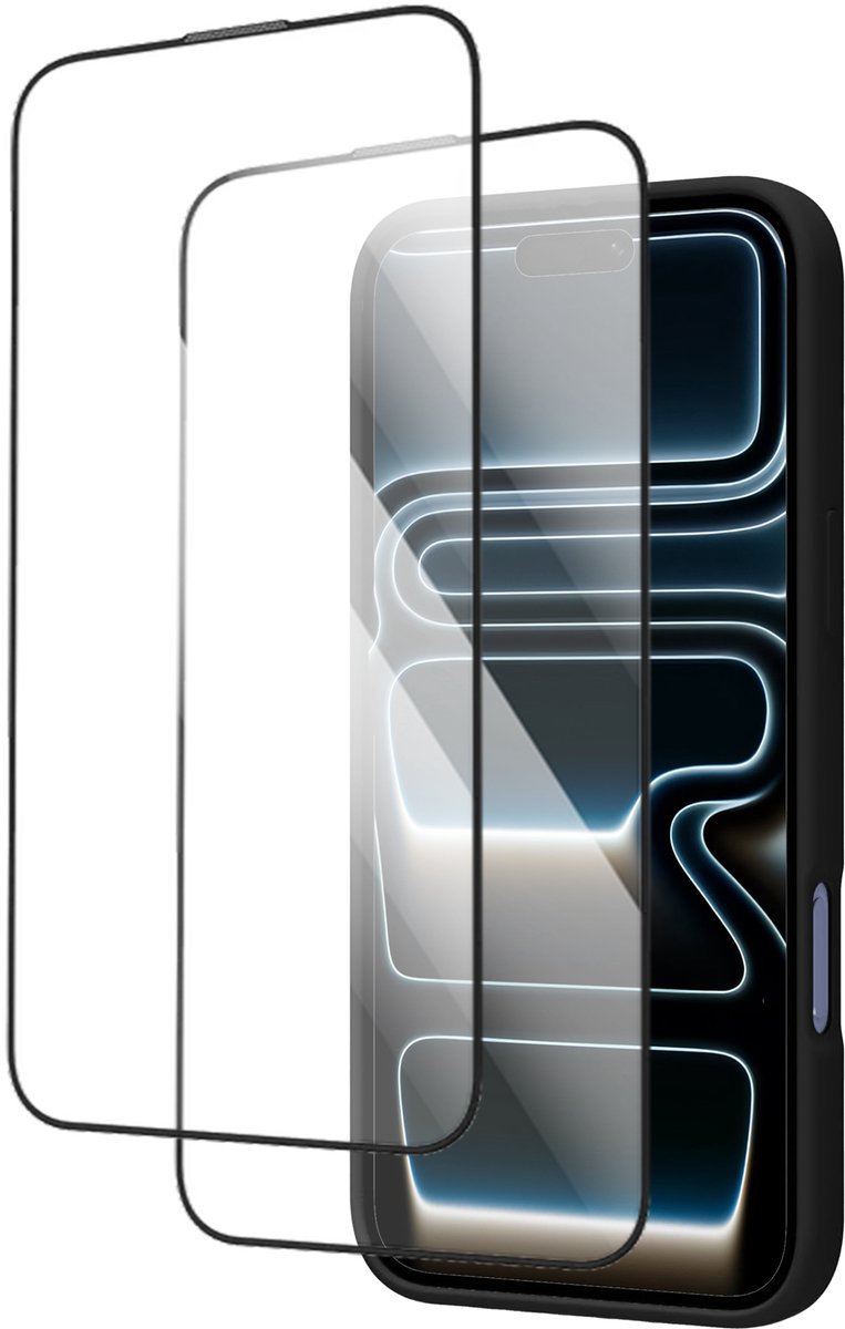 Beschermbundel geschikt voor iPhone 17 Pro - Hoesje met Screenprotectors - Zwart