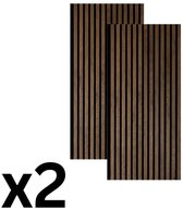 Akoestische Panelen - 2 Stuks - 60X120cm - 3-Zijdig - 13mm - Antieke Walnoot - Geluidsabsorptie - Flexibel - Stijlvol Ontwerp - Akupanel - Akoestische Wandpanelen - Akoestisch Paneel - Akoestische Wand