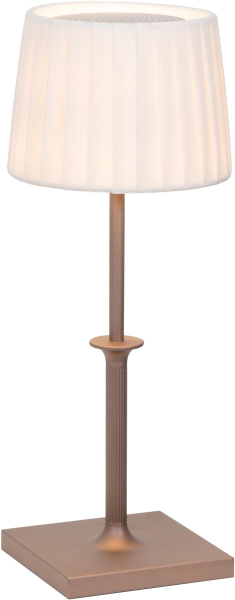 Zafferano Poldina Classic Tafellamp - Oplaadbare lamp Brons - Bureaulamp Snoerloos - Dimbare LED Lamp - draadloos Oplaadstation - 32 cm x Ø 12cm