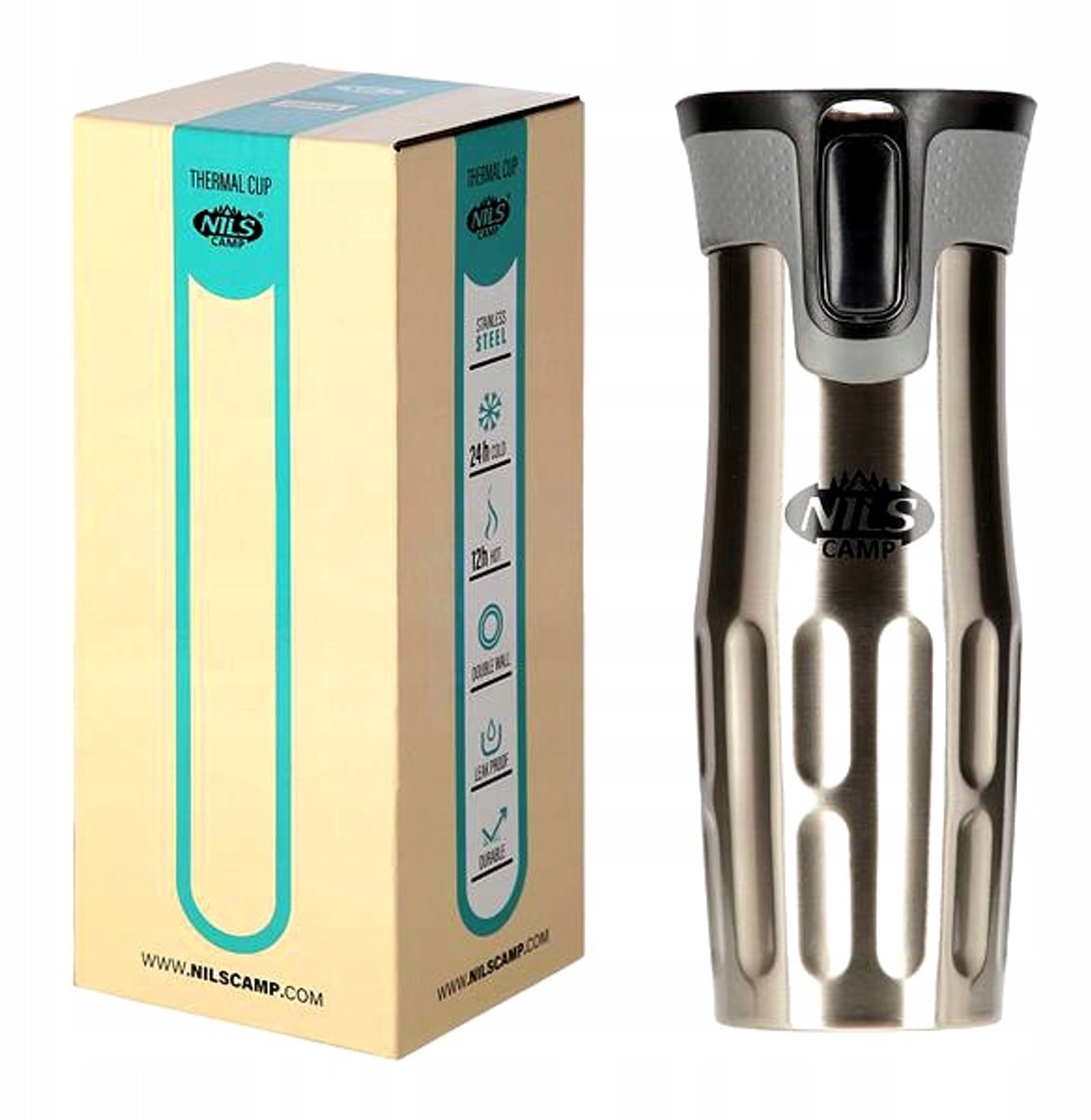 Zilveren Thermosbeker 420ml - Ideaal voor Koffie & Thee