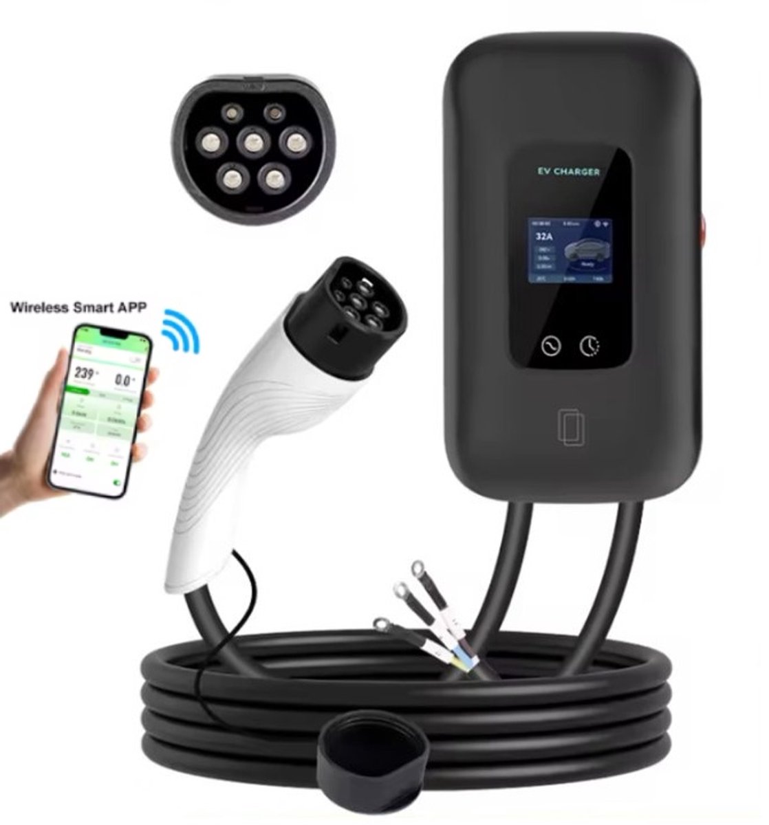 Slimme Wallbox 7,4 kW met Wifi en RFID-pasjes