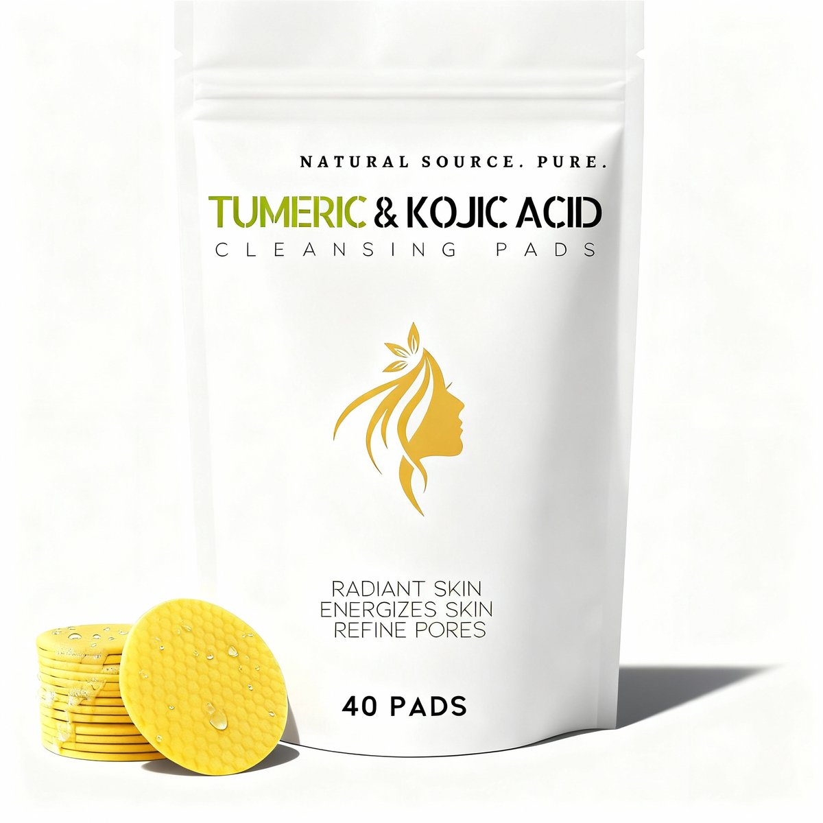 40 stuks Kojic Turmeric Reinigingspads Kojic Acid - Diepreinigende & Hydraterende Gezichtspads - Dark Spot remover - Korean Skincare