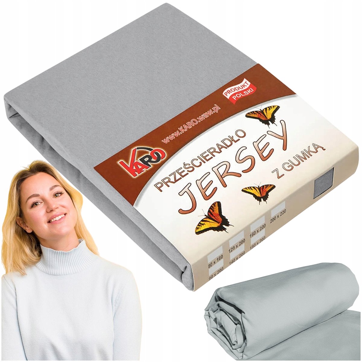 Jersey hoeslaken met elastiek 90x200 cm grijs KARO
