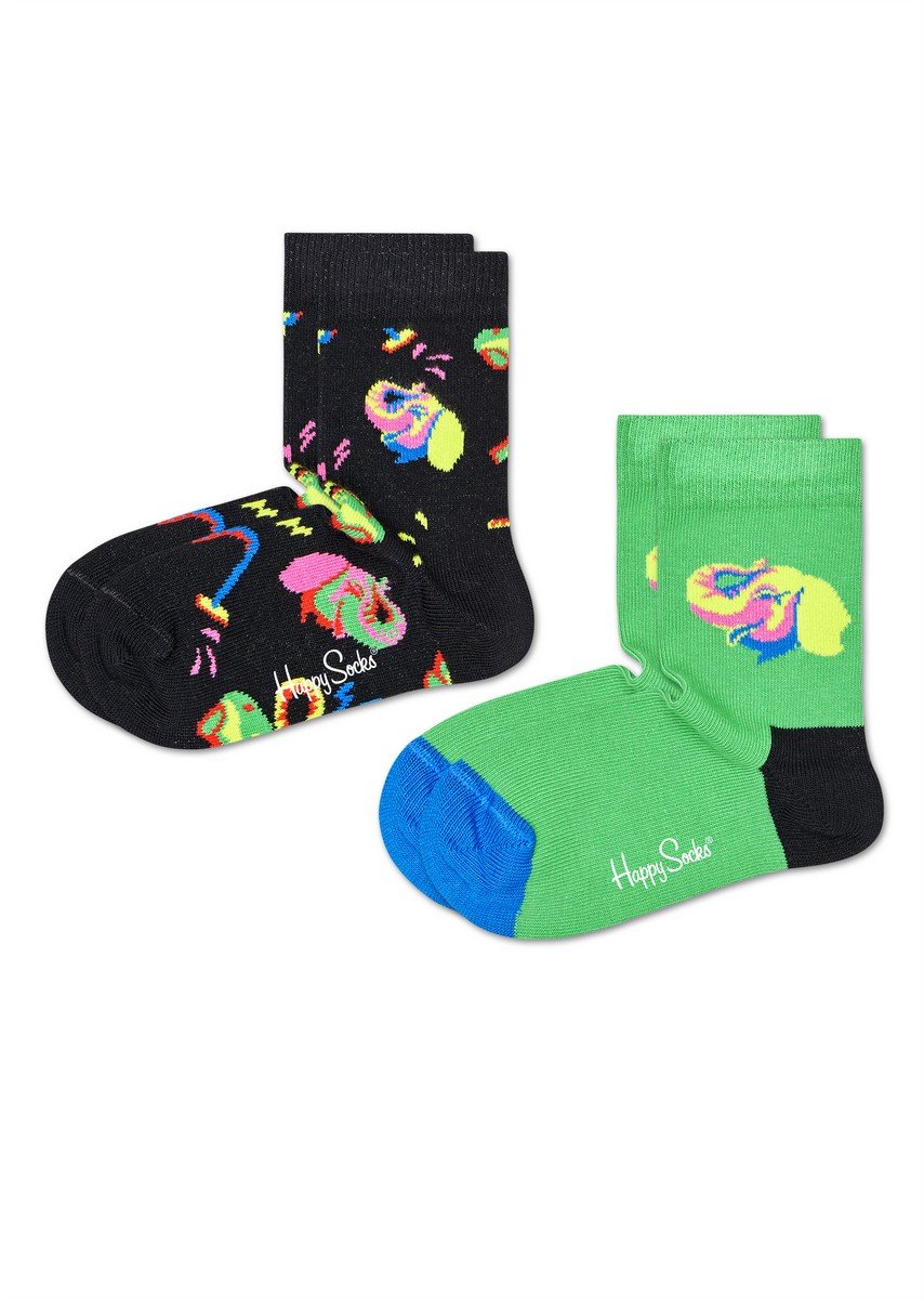 Happy Socks KELE02-0100 2-pack Kids Elephant Sock 12-24M