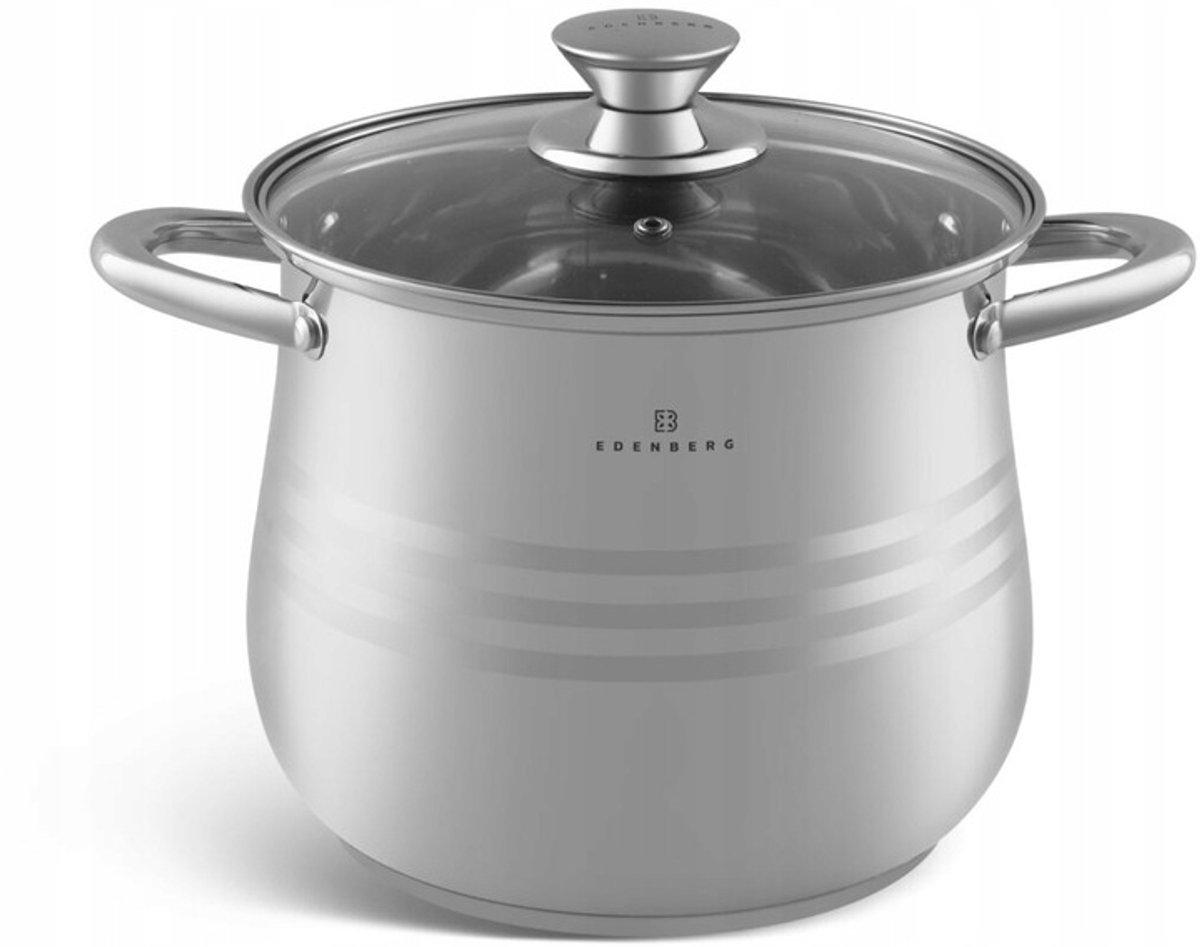RVS Kookpan met Deksel 8.8L - 24cm - Energiezuinig Koken