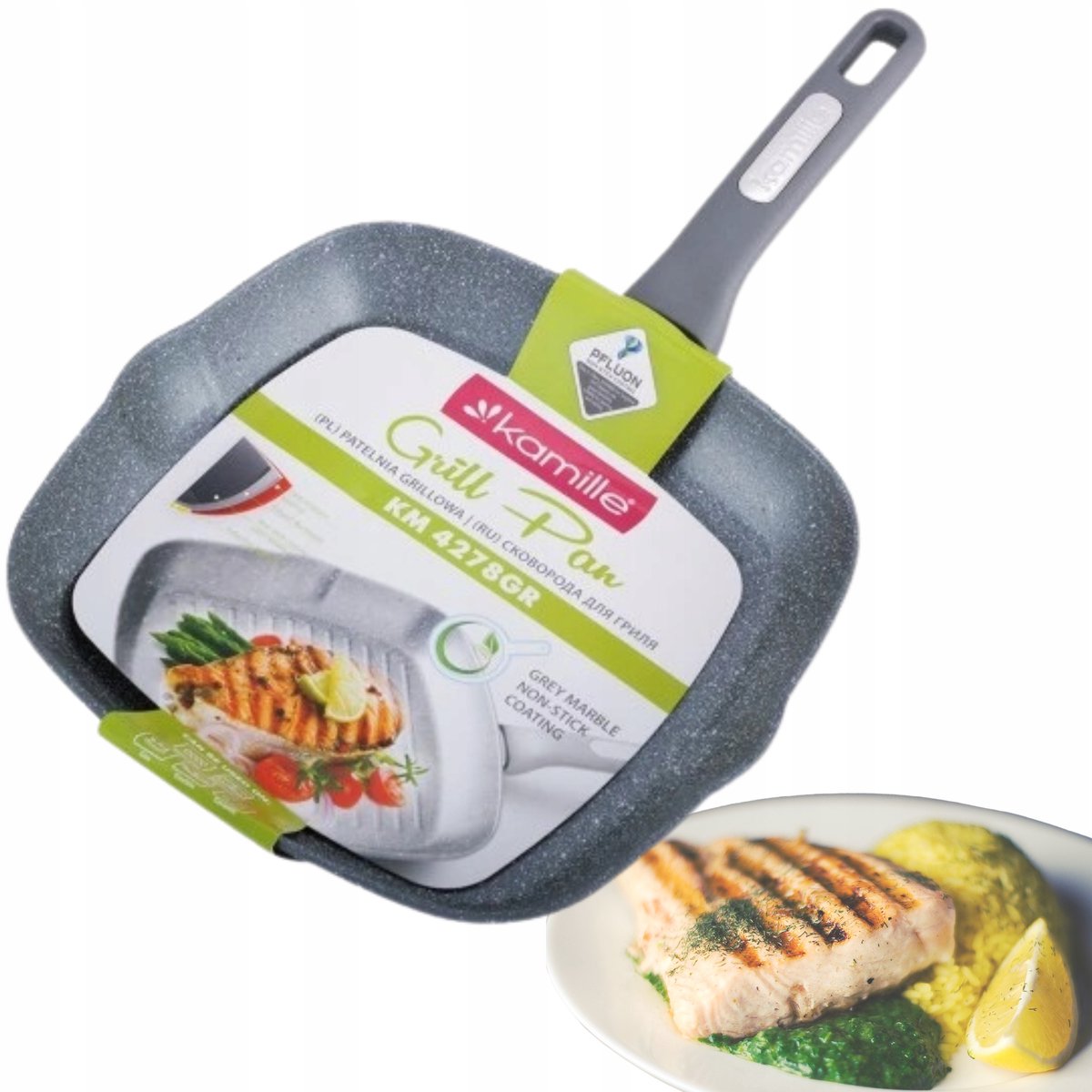 Grillpan met Granieten Coating - 28x28 cm - Geschikt voor Inductie