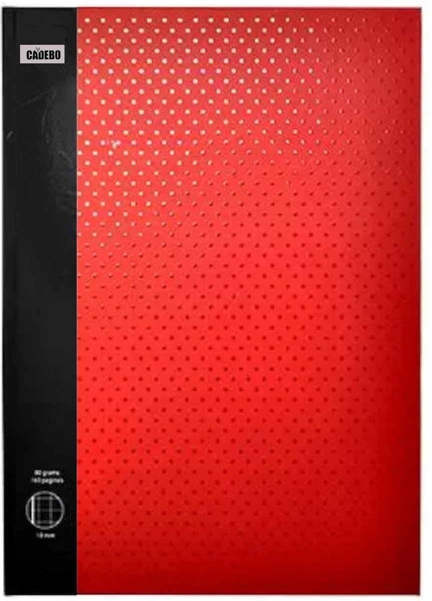 Cadebo Schrift met Harde Kaft College Ruiten 10x10 Mm A4 - Rood