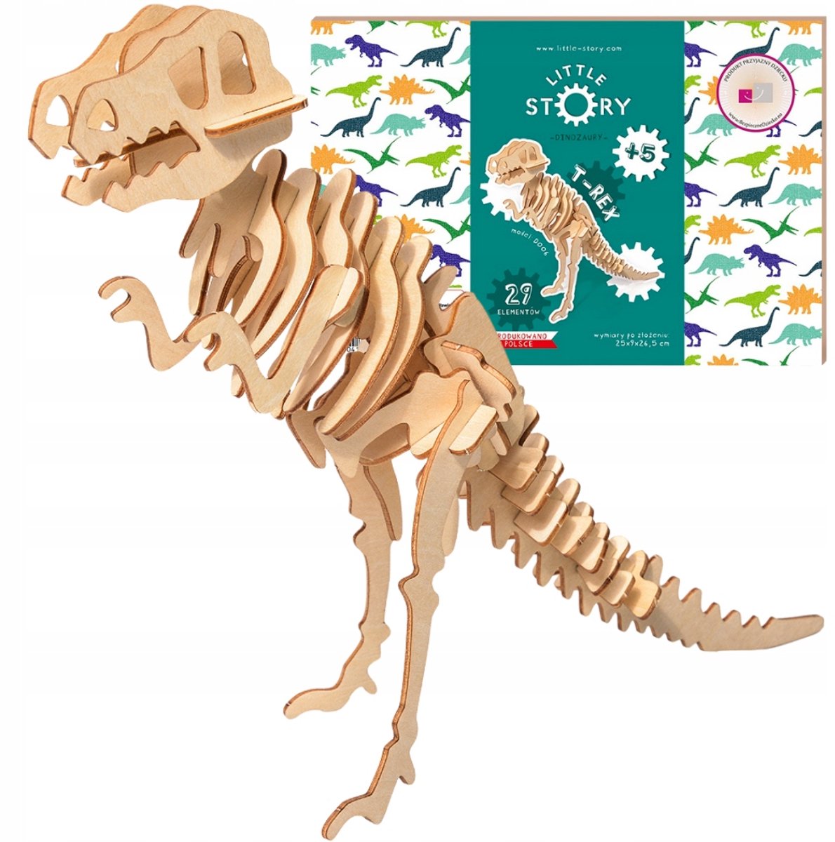 Houten 3D Puzzel T-Rex - Educatief en Decoratief Speelgoed
