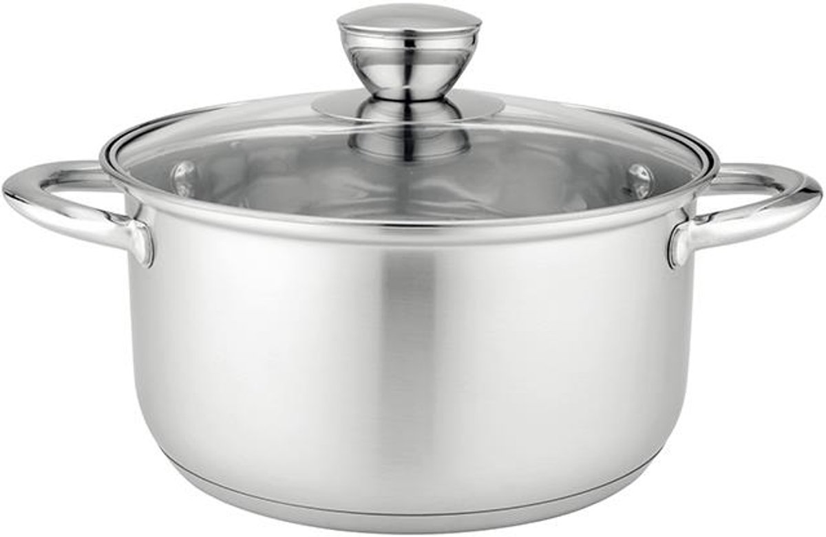 Florina Matteo RVS Pan 14cm 1.25L met Deksel - Stijlvol en Praktisch