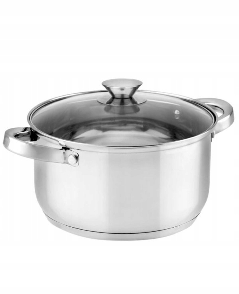 Florina Stilio RVS Pan met Glazen Deksel - 2.3L, 18cm