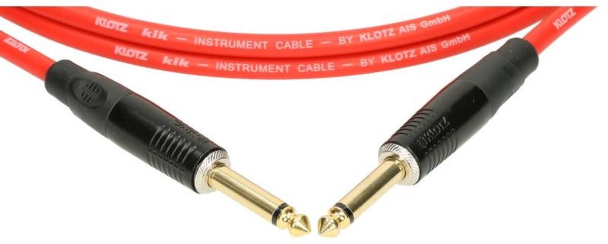 Klotz KIKKG4.5PPRT instrumentkabel TS 6.3mm jack-jack rood 4.5m