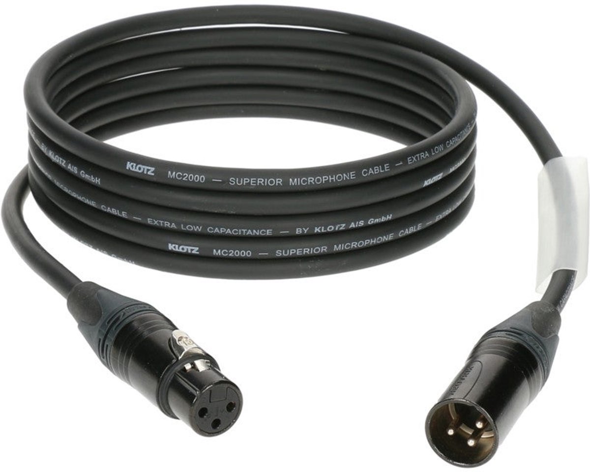 Klotz M2 3XM2T1M010 microfoonkabel Neutrik XLR 1m zwart
