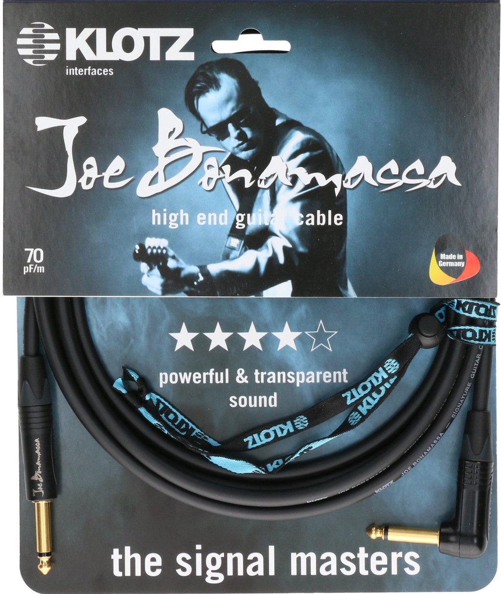 Klotz JBNPR045 Joe Bonamassa gitaarkabel 4.5 meter recht - haaks