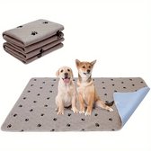 Huisdiermatten voor katten en honden - Eén stuk Wasbare en herbruikbare zachte hondenmat - Absorberende Training Pads voor Hondenbed - Absorberende en antislip geboortemat voor huisdieren( Grijs 50*70cm )