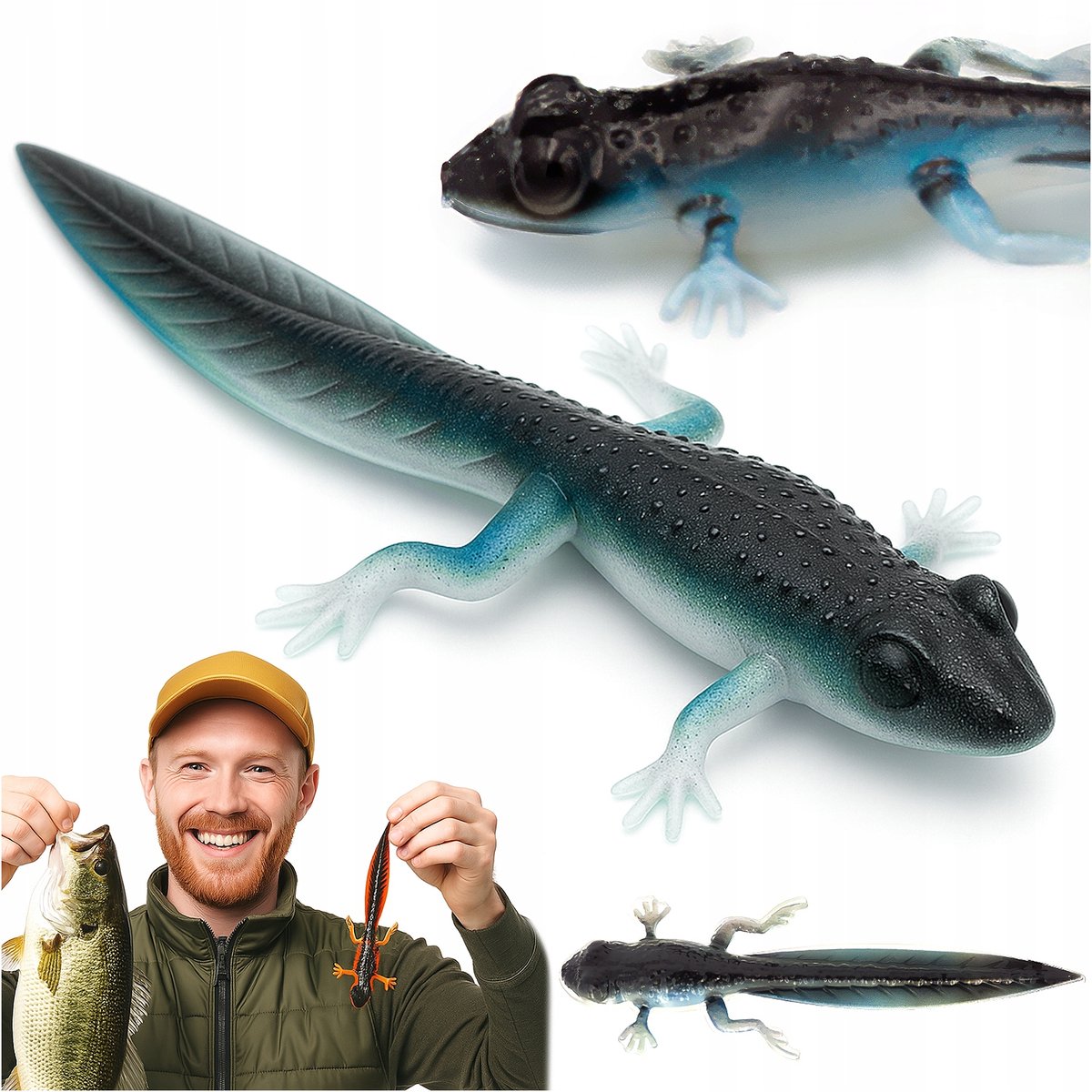 Weegschaal Kunstaas Kikkervisje Staart 21cm 35g 003 Blauw Kunstaas