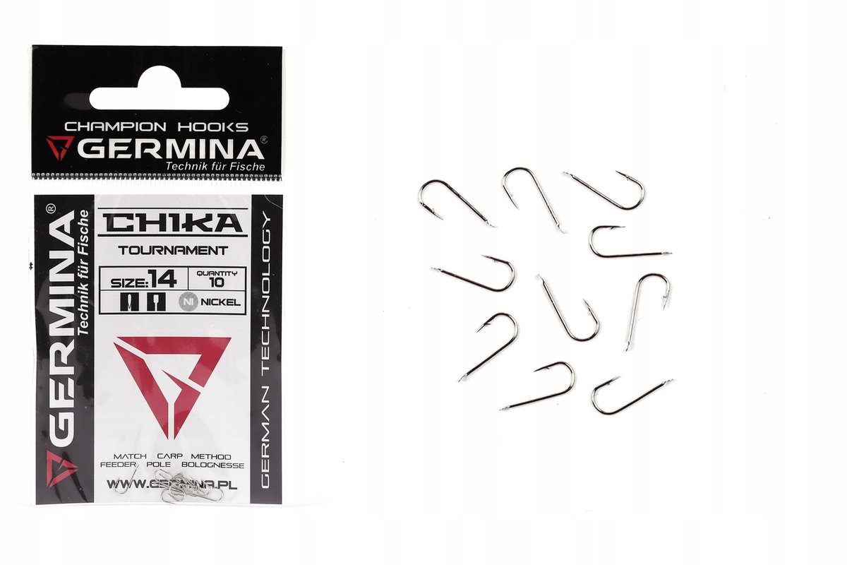 Germina Chika Nikkel Haakjes Maat 8 - 10 Stuks