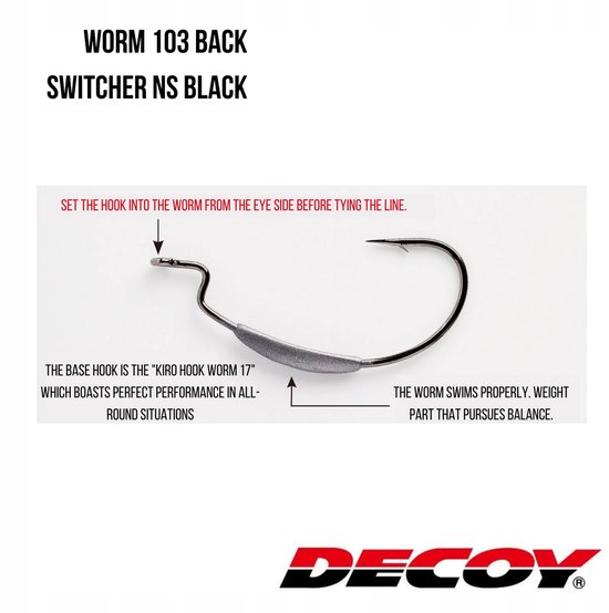 Decoy Worm 103 Back Switcher Offset Haak #2/0 (5 stuks) van Decoy — afbeelding 5