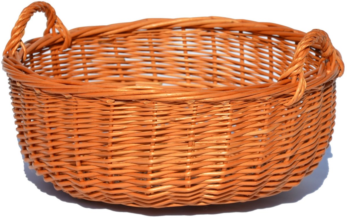 Ronde mand van vlechtwerk, 21cm, ideaal voor fruit of geschenken