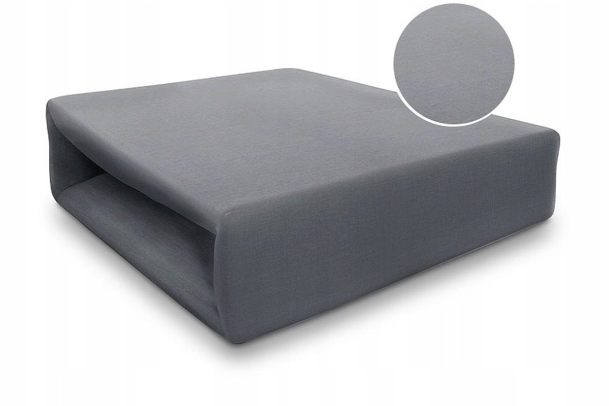 Jersey Hoeslaken 160x200cm - 100% Katoen met Elastiek - Antraciet