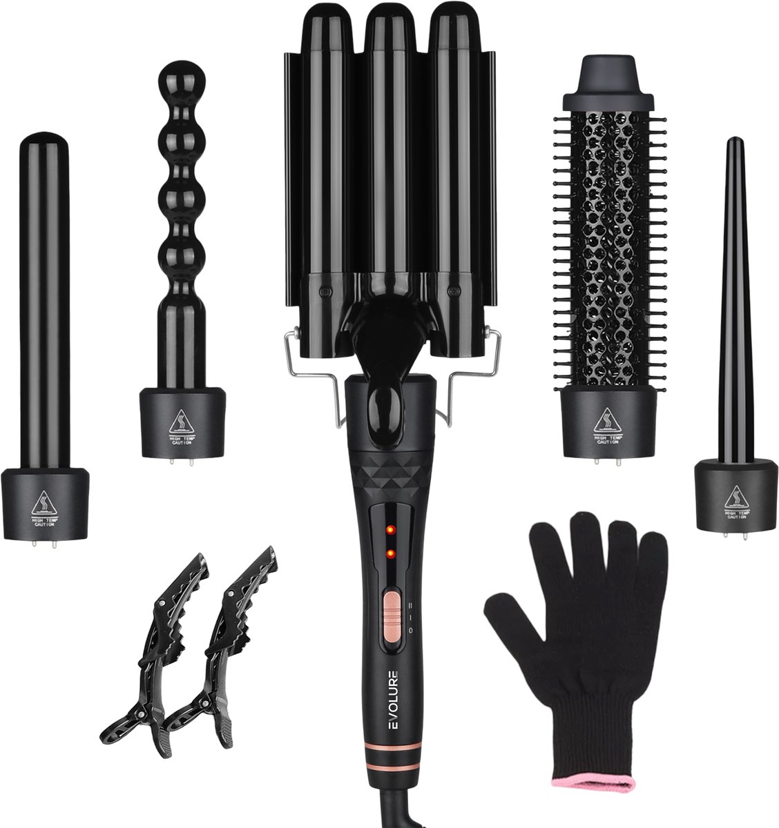 Evolure Krultang - Wafeltang - Waver - 5-delige Haarkruller - Evolure - €34,95
