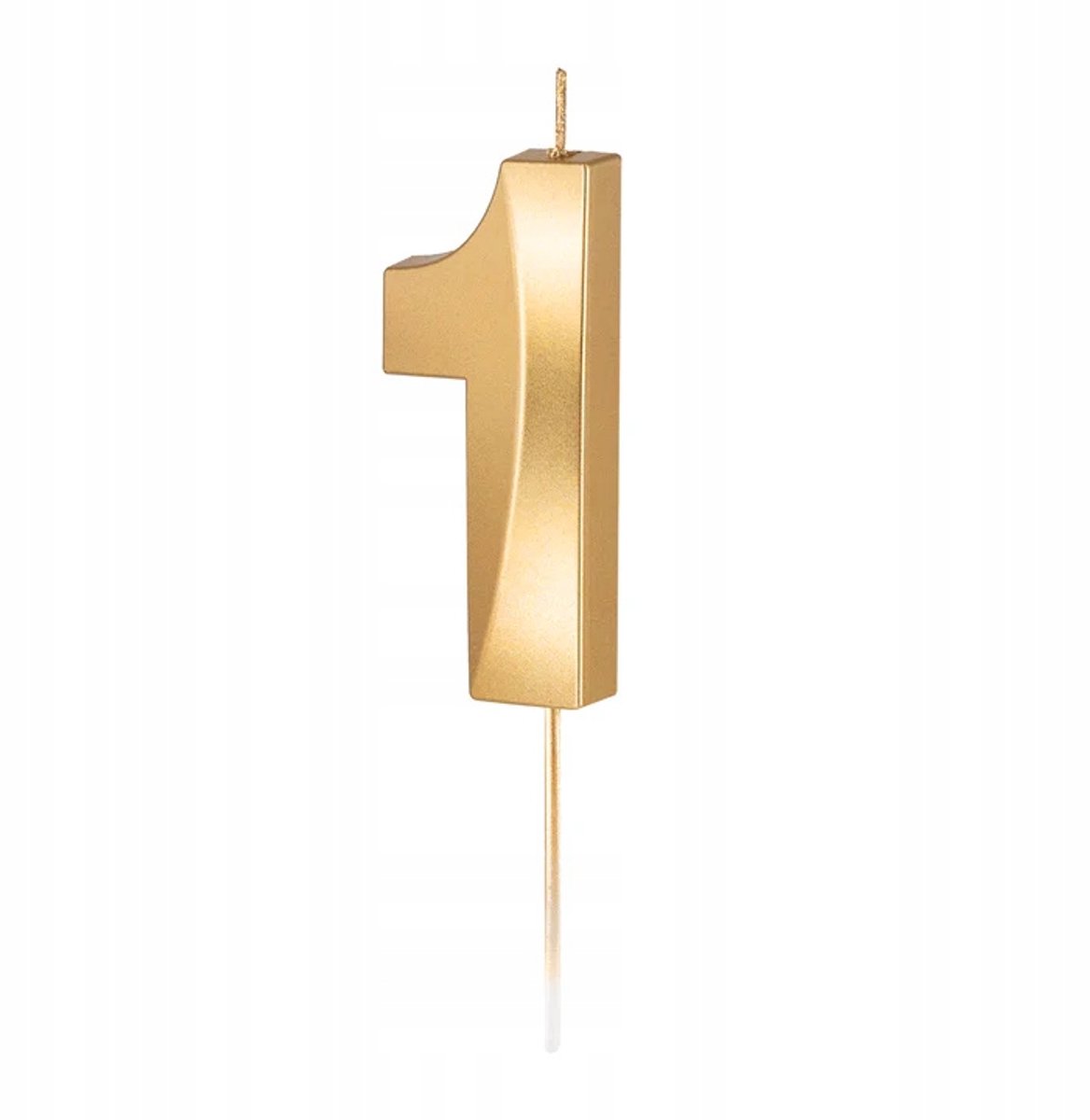 Gouden Metallic Kaars Cijfer 1 voor Verjaardagstaart