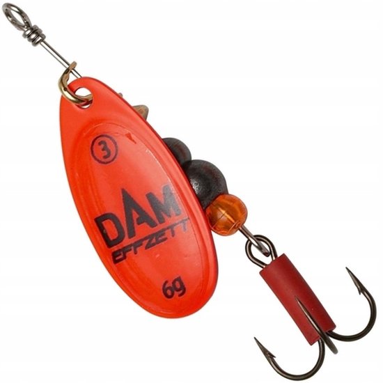 DAM Effzett Fluo Spinner Maat 2 - 4g Rood - Perfect voor Baars van Merkloos — afbeelding 4