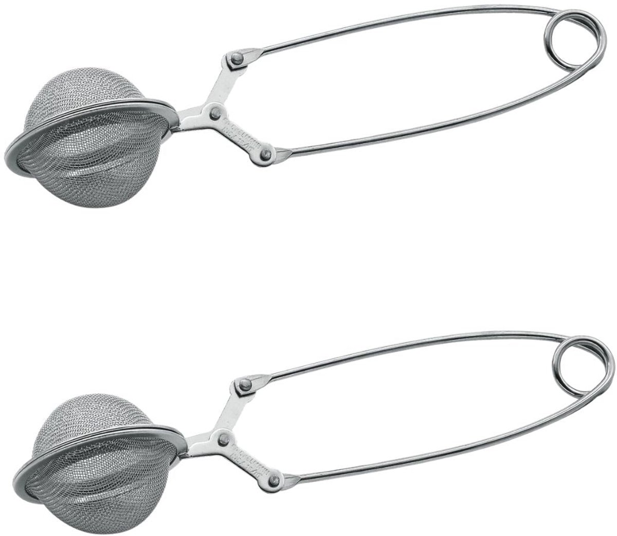Set van 2 Theeballen type Theeklemmen van roestvrij staal 15 cm Fackelmann