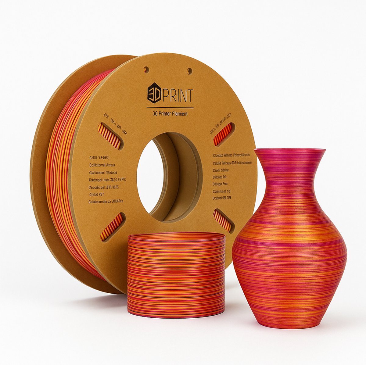 3D&print PLA Filament Multikleur - 3D Printer - 1,75mm - Voor FDM of FFF Printer - DIY - Rood, Paars en Goud - 3D&Print Rood, Paars en Goud - PLA Filament Multikleur
