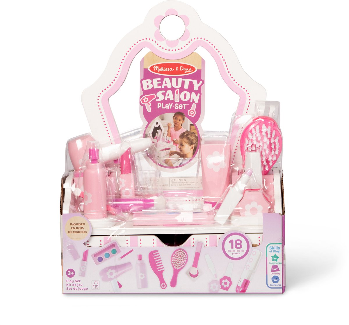 Melissa & Doug - Houten kaptafel - Met kindveilige spiegel en lade