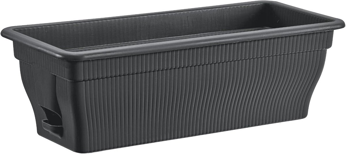 Jardinière De Balcon Avec Irrigation 100 Cm + Soucoupe - Anthracite, Plastique Résistant Aux UV, Pour Extérieur