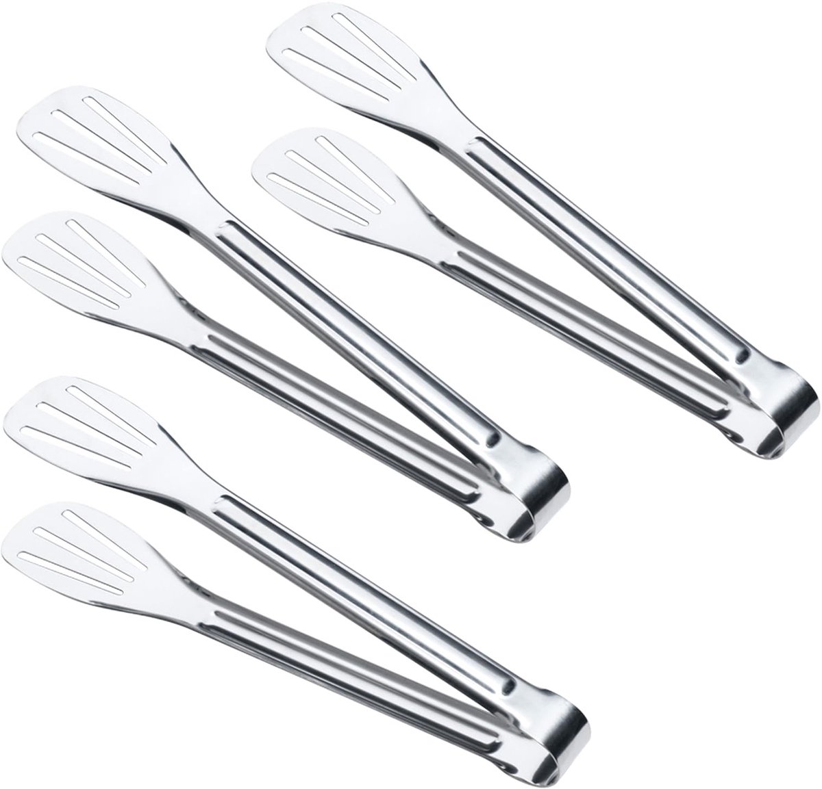 3x RVS Buffet-Tangen – 24,2 cm Serveertang voor Keuken, Salades & BBQ